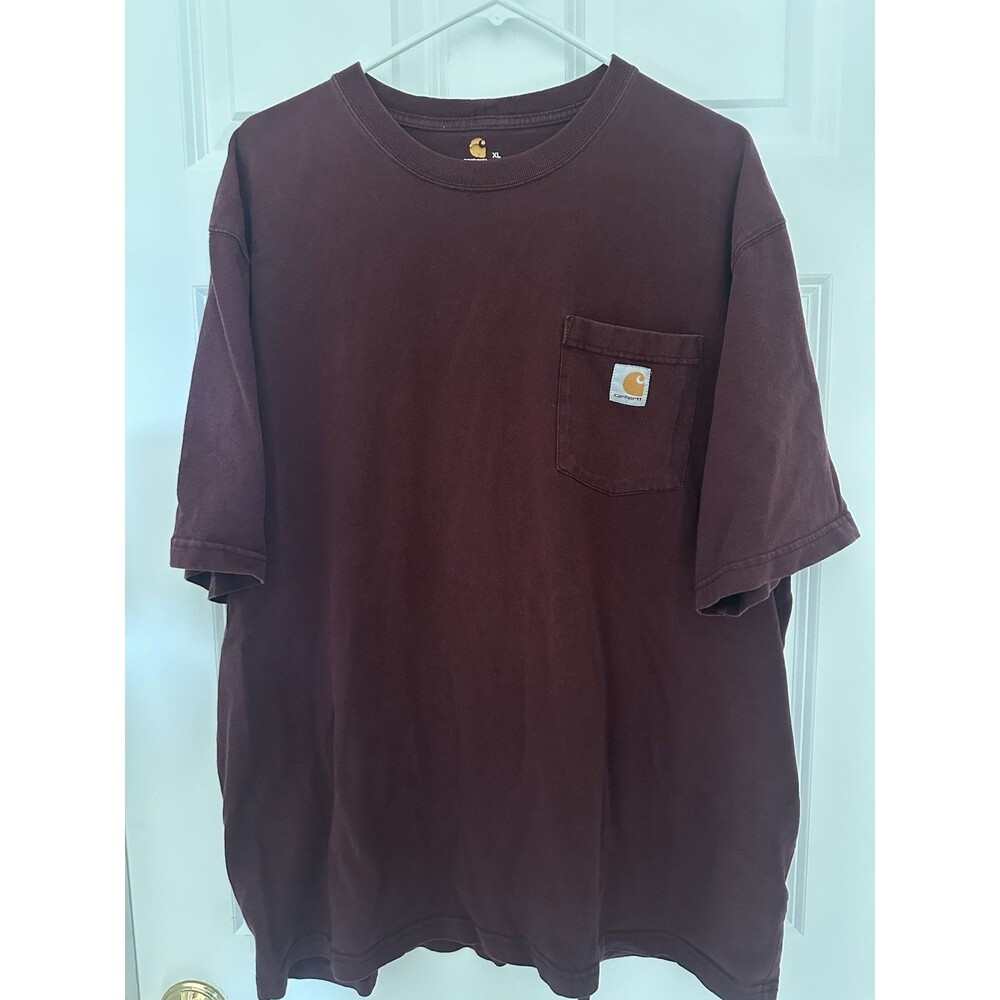 Carhartt Men’s Original Fit Pocket T-Shirt 100% Cotton Burgundy XL